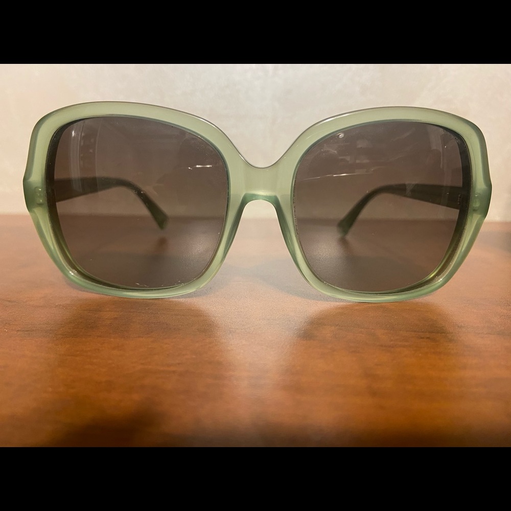 COACH Oversized Translucent Light Green Sunglasses